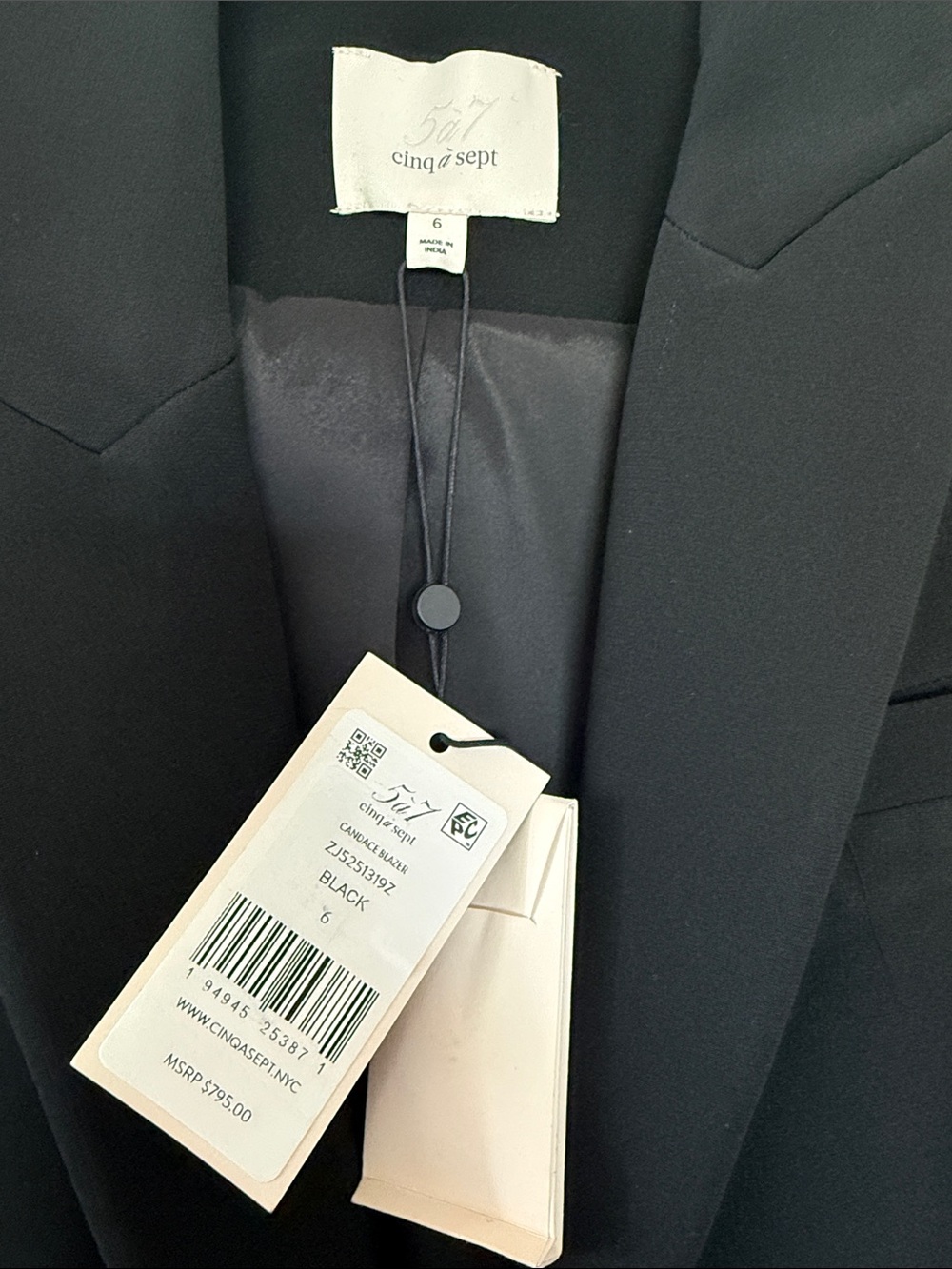 cinq a sept Black Beaded Floral Fringe Blazer - Picture 2 of 4